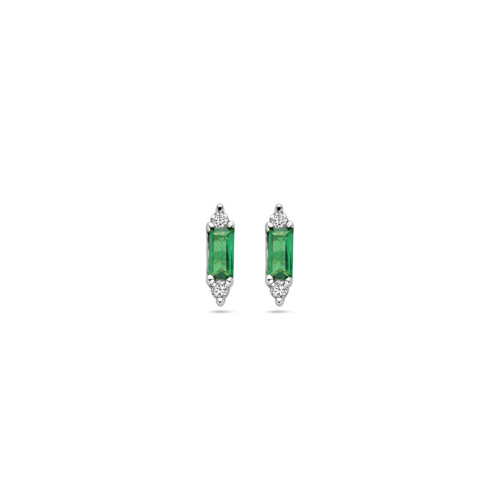 Ohrstecker grüner Zirkonia Silber rhodiniert