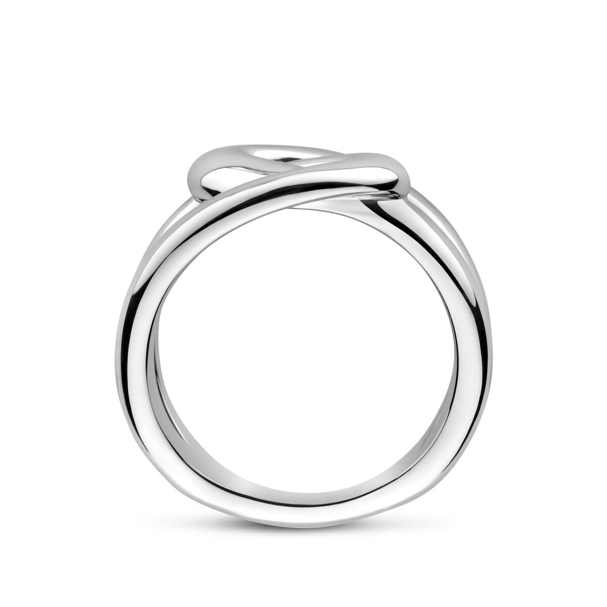 Damenring aus Silber – Rhodiniertes 925er Silber, 12 mm breit