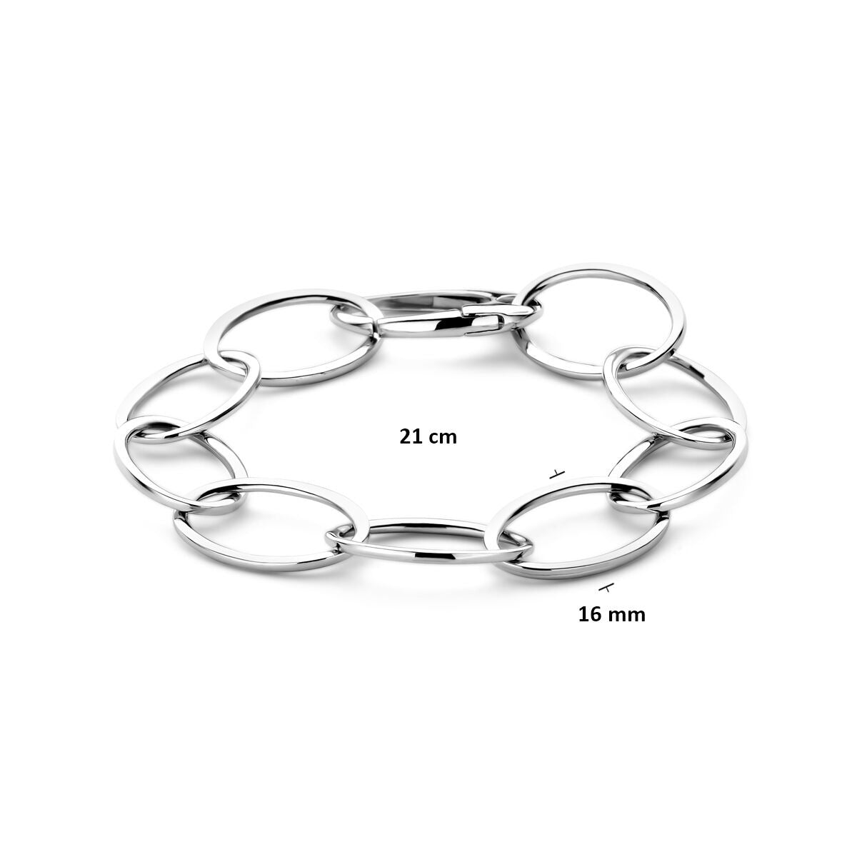 Damenarmband aus rhodiniertem Silber mit Ankerkette 16 mm