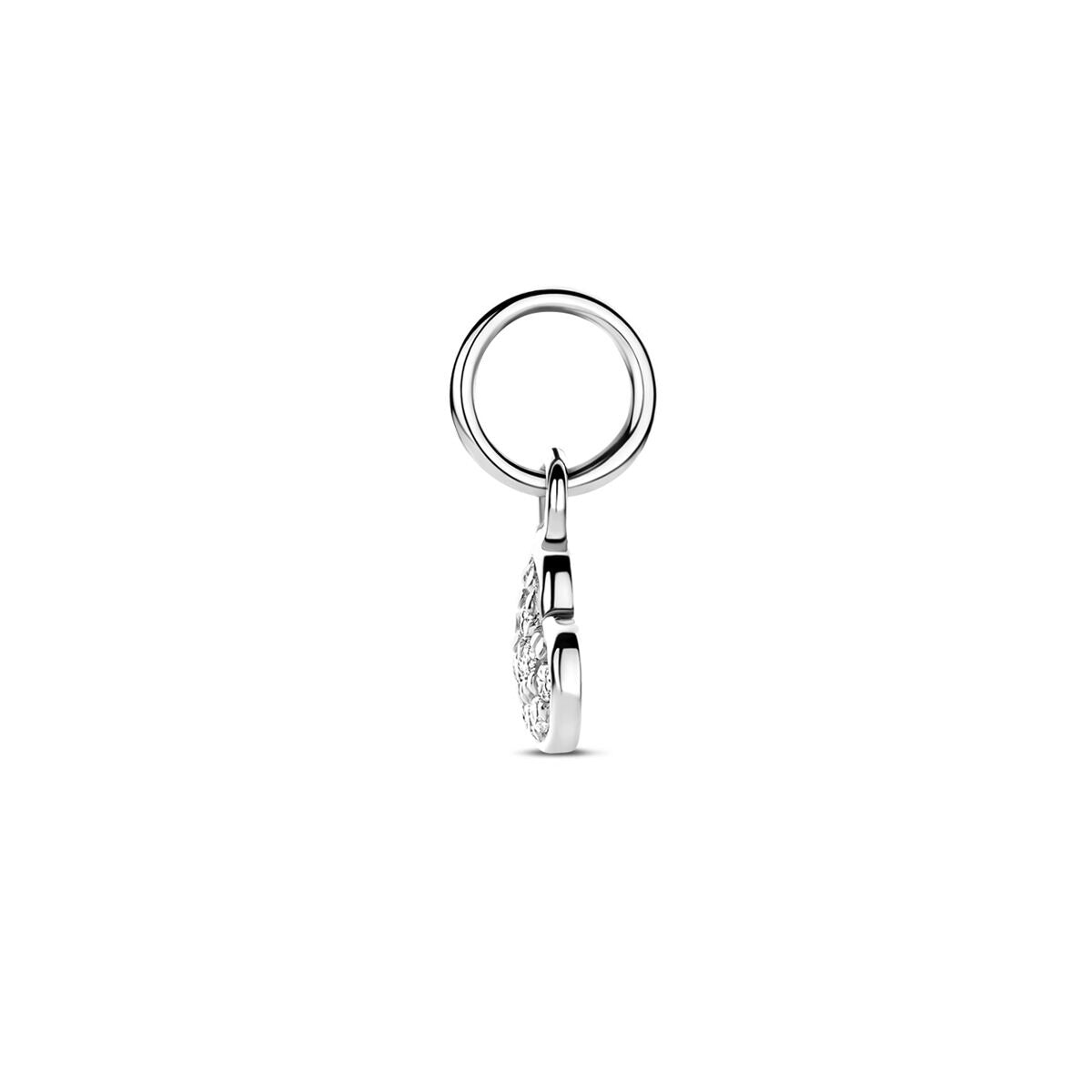 Silberner Herzanhänger mit Zirkonia 12 mm