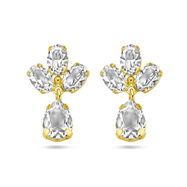 Swarovski-Ohrringe 1 Mikron Silber vergoldet (gelb)