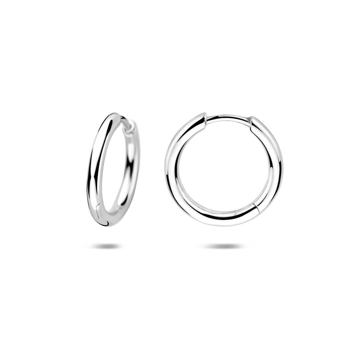 Gerhodineerd zilveren dames klapoorringen – buisdikte 2 mm