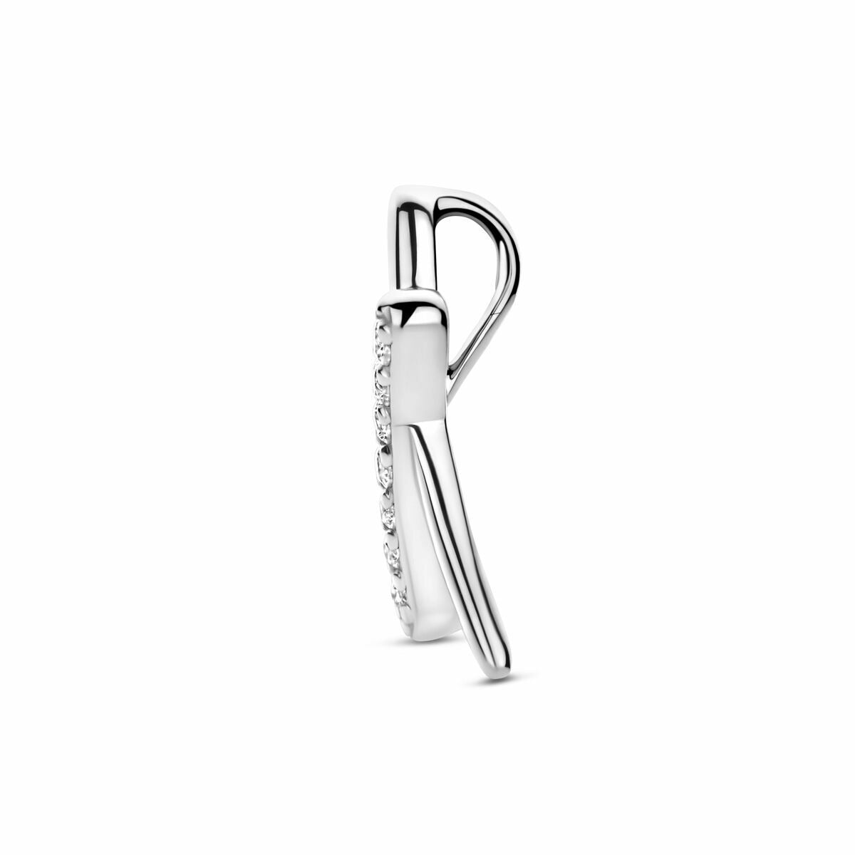 Silberanhänger Damen mit Zirkonia – Pavé-Fassung 15 mm