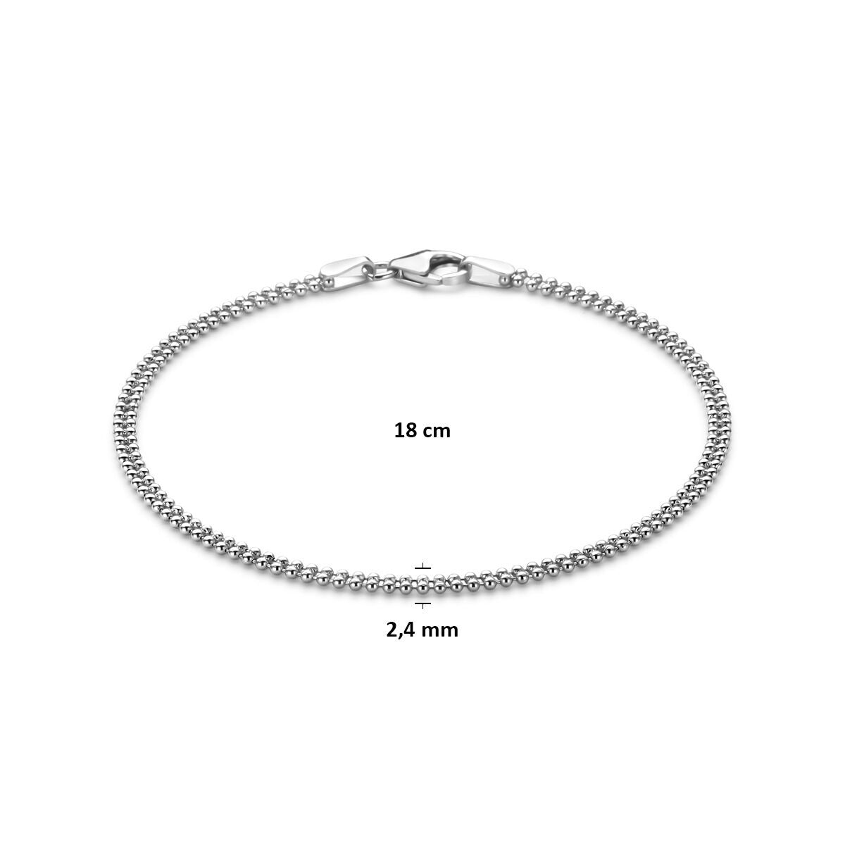 Silbernes Damenarmband 18 cm 2,4 mm
