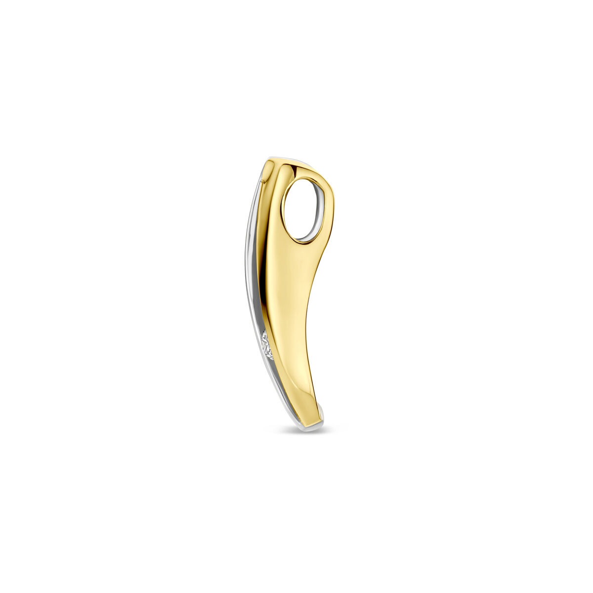 Anhänger Lab-Grown-Diamant 0,04ct F VS 18 mm 14K Bicolor Gold Gelb/Weiß