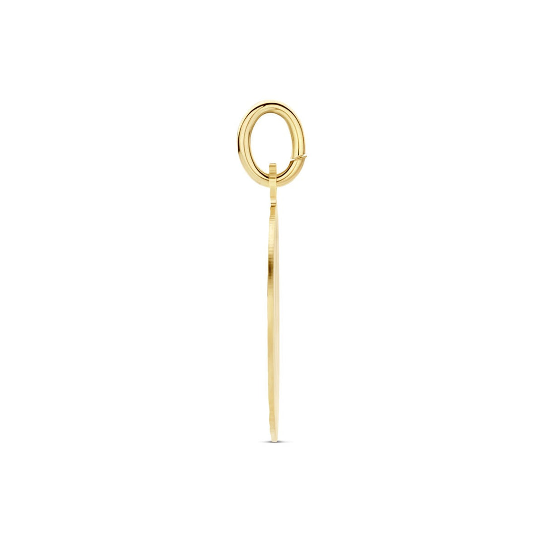 9k Gouden Graveer Hanger Rond
