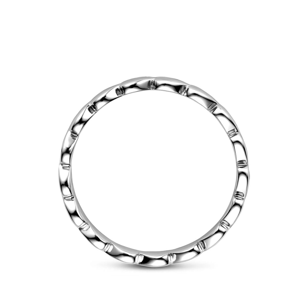 Silberner Damenring mit Herzen – rhodiniertes 925er Silber