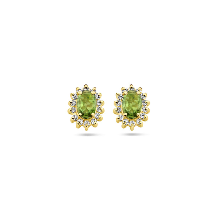 Ohrstecker Turmalin und Diamant 0,22 ct (2x 0,11 ct) h si 14K Gelbgold