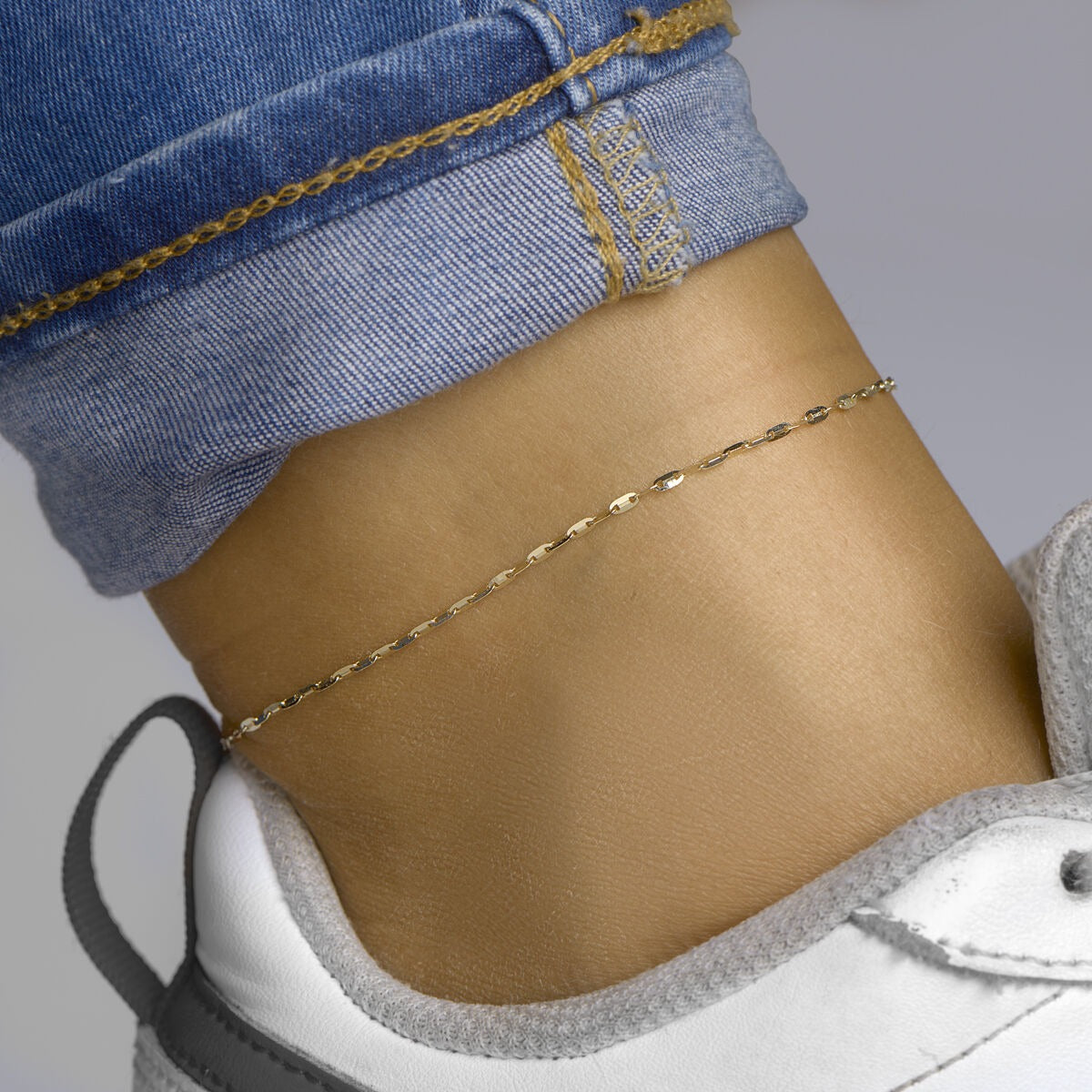 Goldfußkettchen Damen – 14k Gelbgold