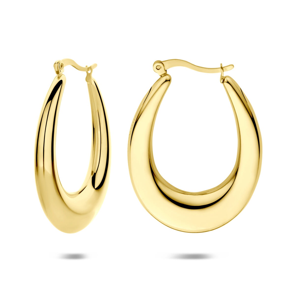 Goldfarbene Stahl-Ohrringe 43x6mm