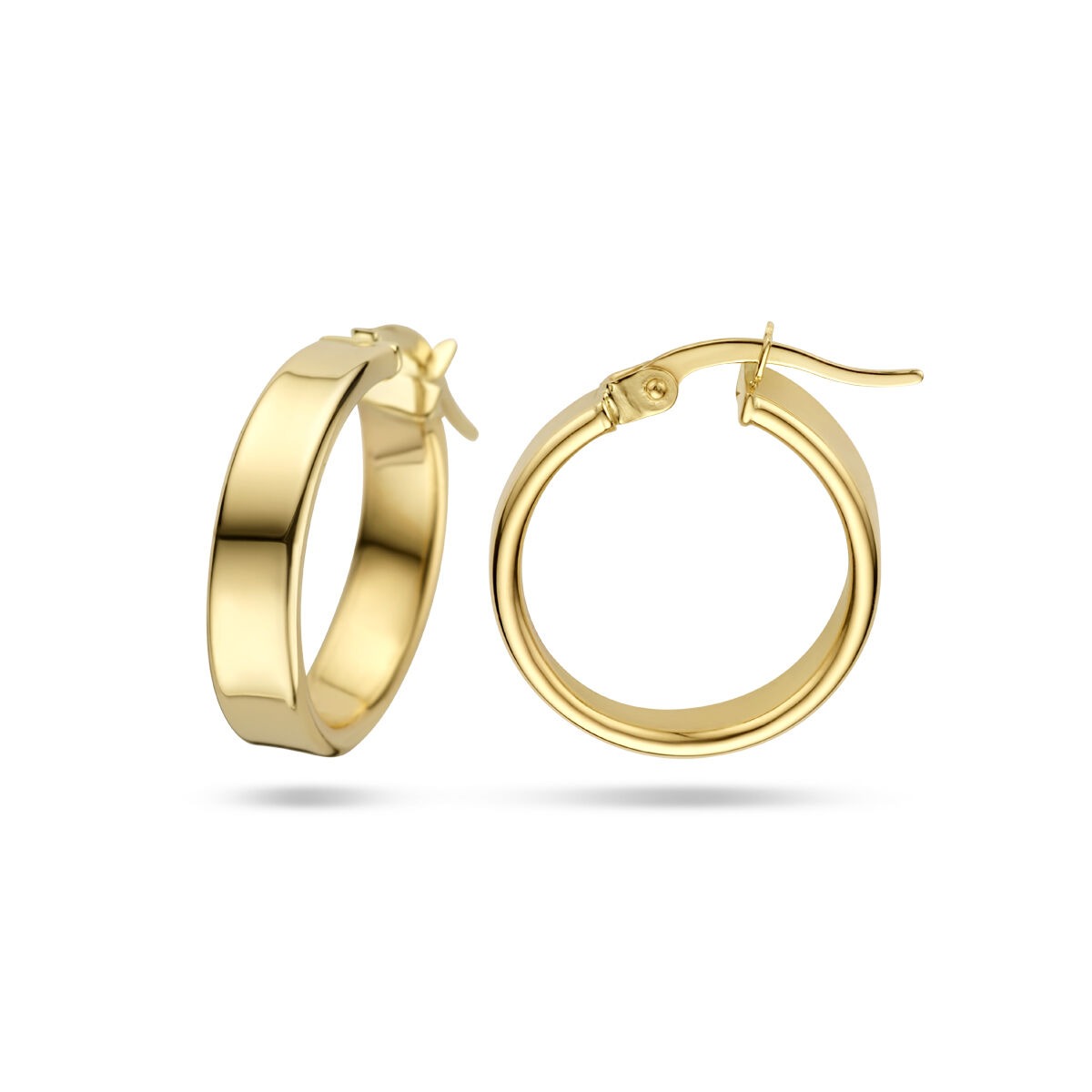 14 Karat Gelbgoldohrringe mit 4 mm Stärke