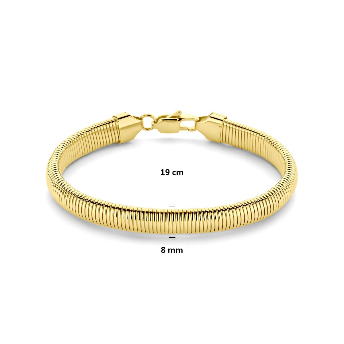 Goldfarbenes Stahlarmband mit 8mm Gliedern und Karabinerverschluss