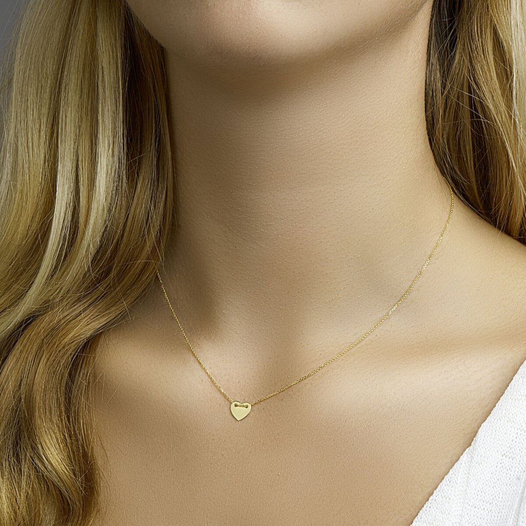 Gravurkette Herz 40 - 42 cm 14K Gelbgold