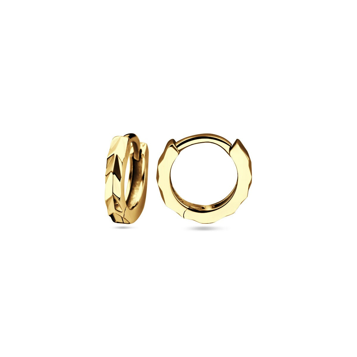 Vergoldete Klappcreolen aus Silber – 12 mm goldfarbene Eleganz