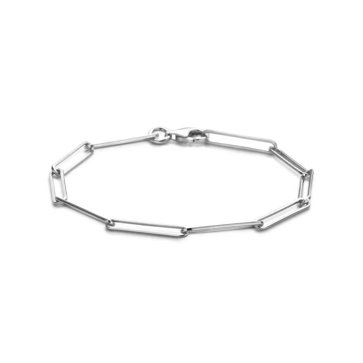 Silbernes Damenarmband mit rhodinierten Anker-Schlinks, 3,6 mm breit und 19,5 cm lang