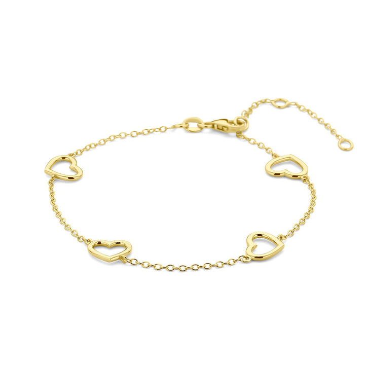 Armband Herzen 16 - 17,5 - 19 cm 14K Gelbgold