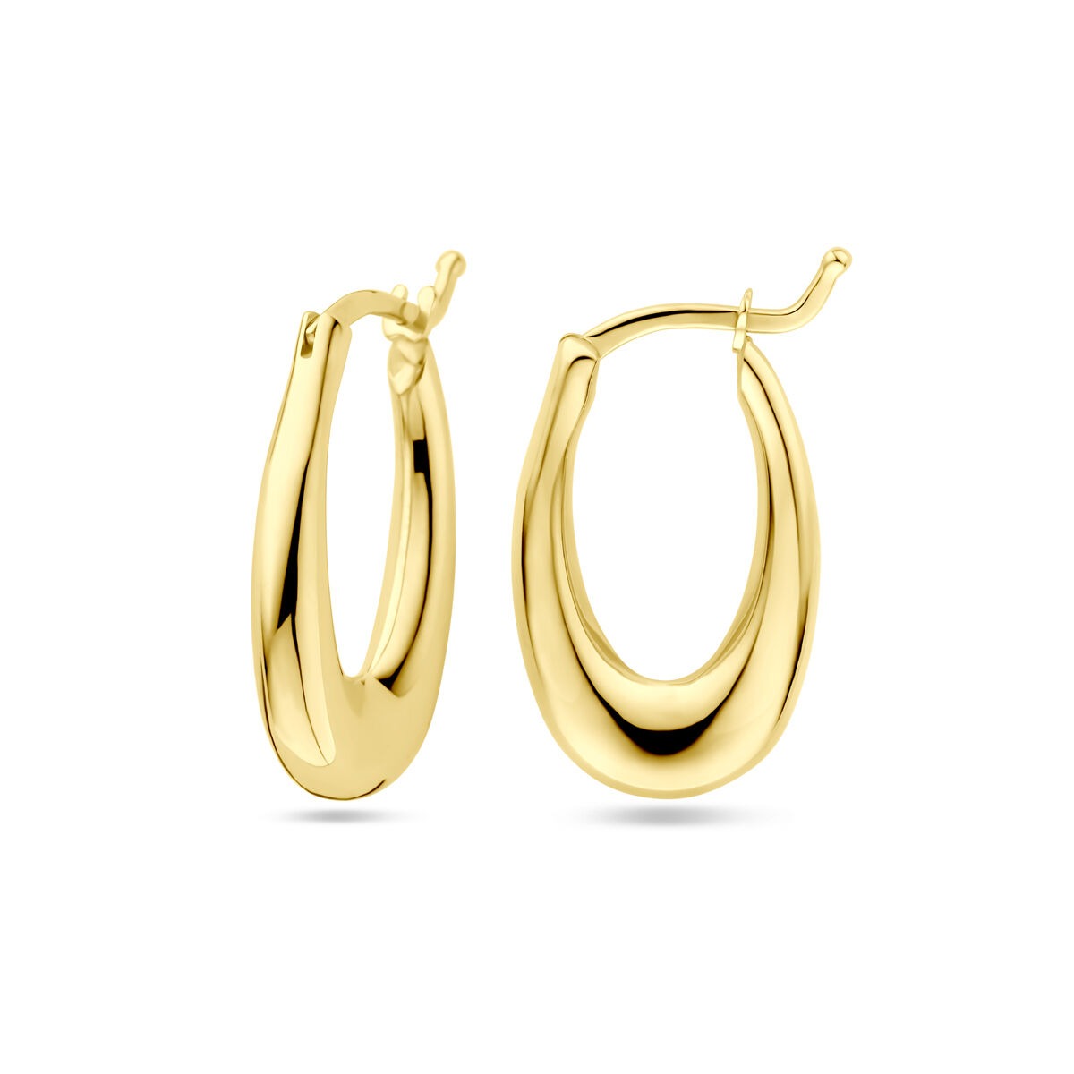 9 Karat Gelbgoldfarbene Creolen – elegant in ovalem Format