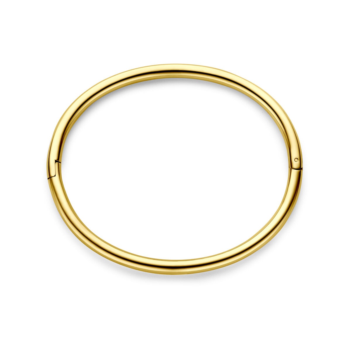 Bangle aus Edelstahl in Gelb mit Scharnier, 4,0 mm breit und 60 mm Durchmesser
