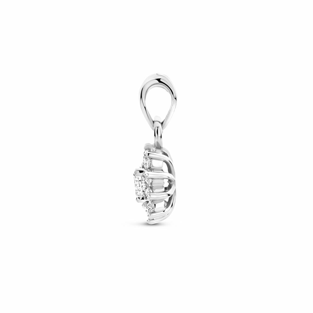 Rhodinierter 925er Silberanhänger mit Zirkonia für Damen