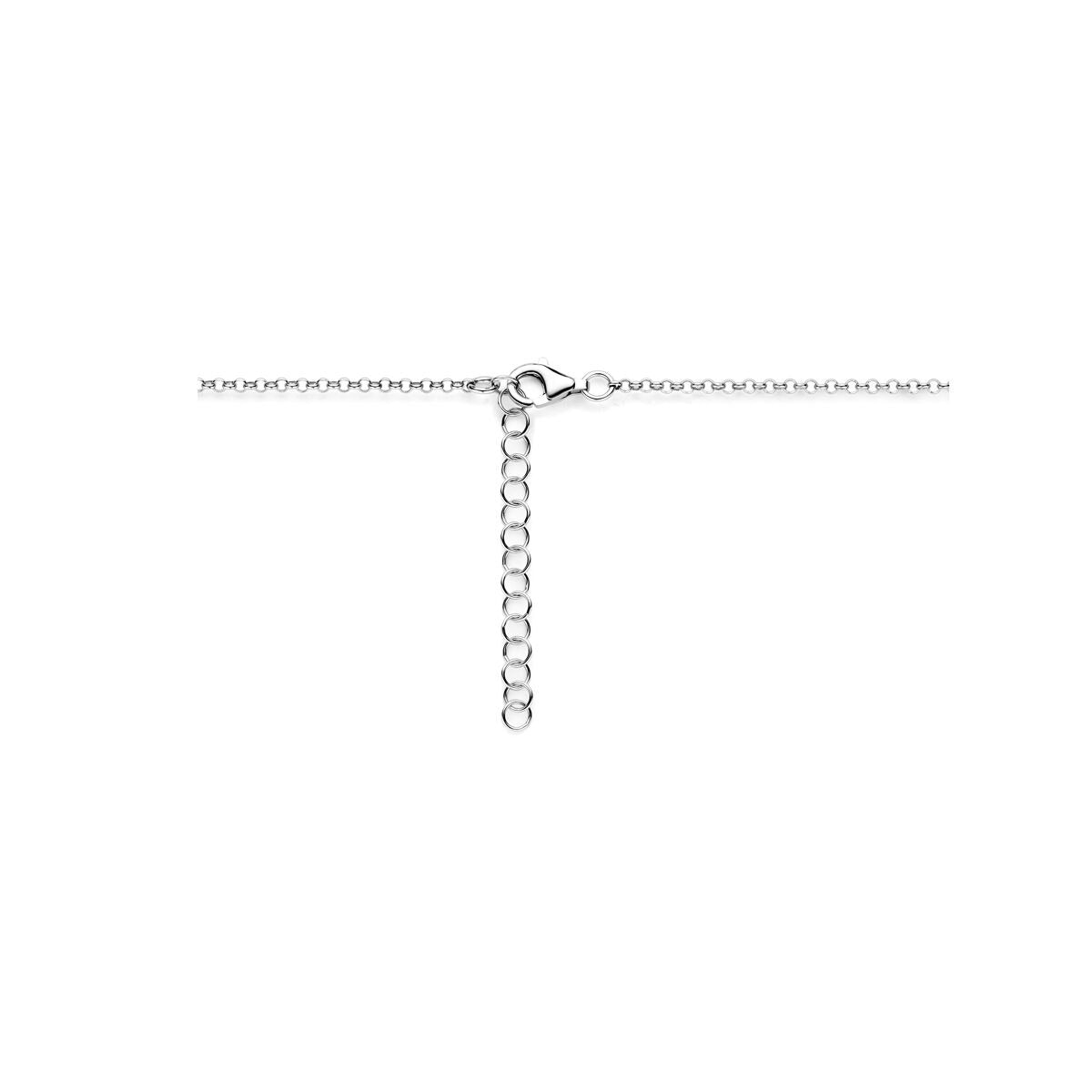 Silberne Halskette mit Herz – rhodiniertes 925er Silber 41 + 4 cm