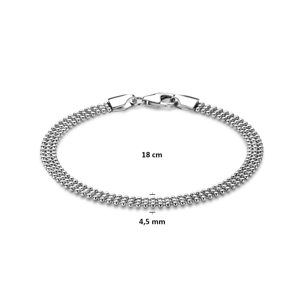 Damen-Armband aus Silber – Rhodiniertes 925er Silber 4,5 mm 18 cm