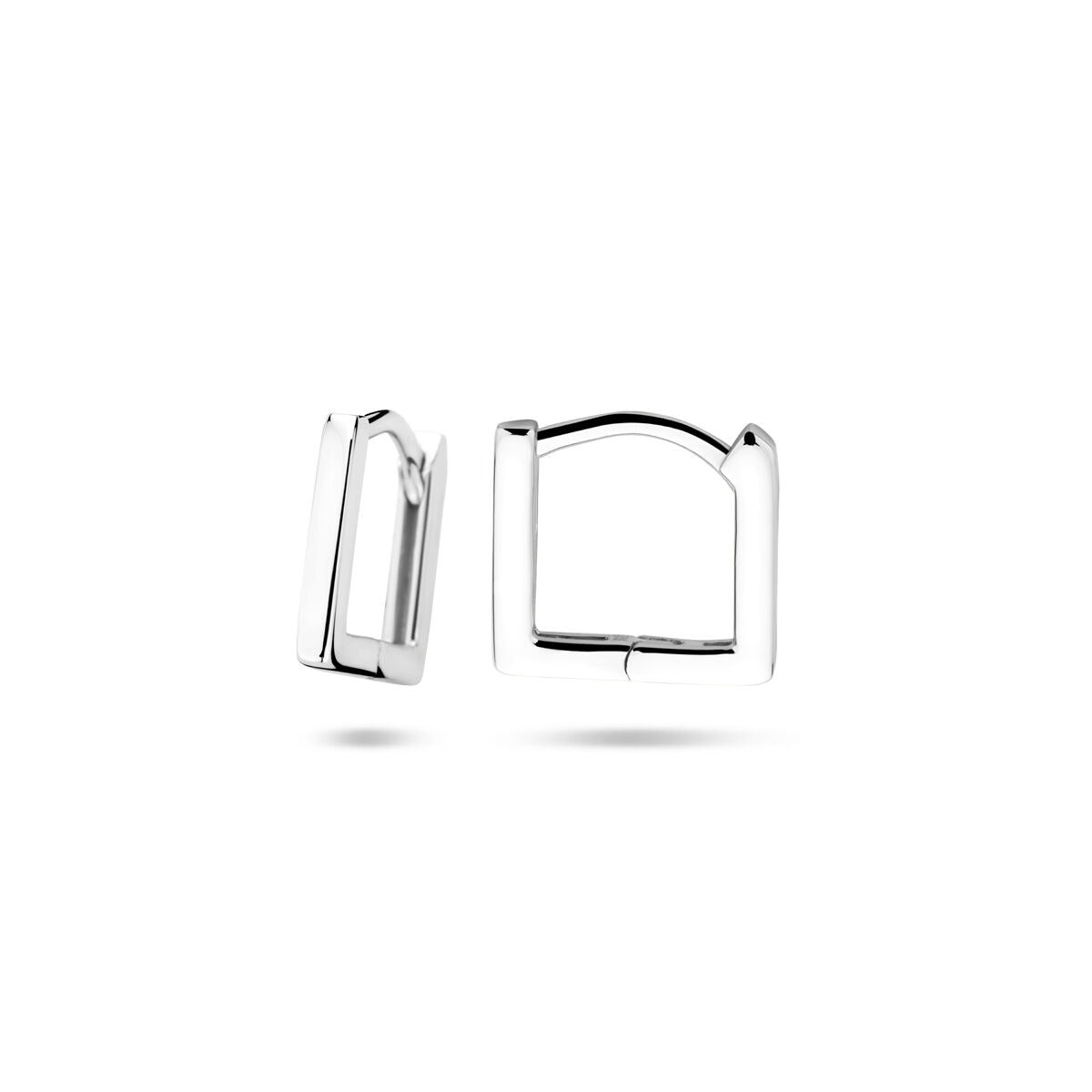 Damen-Ohrringe Silber – rhodiniert Klappcreolen 11.5 mm