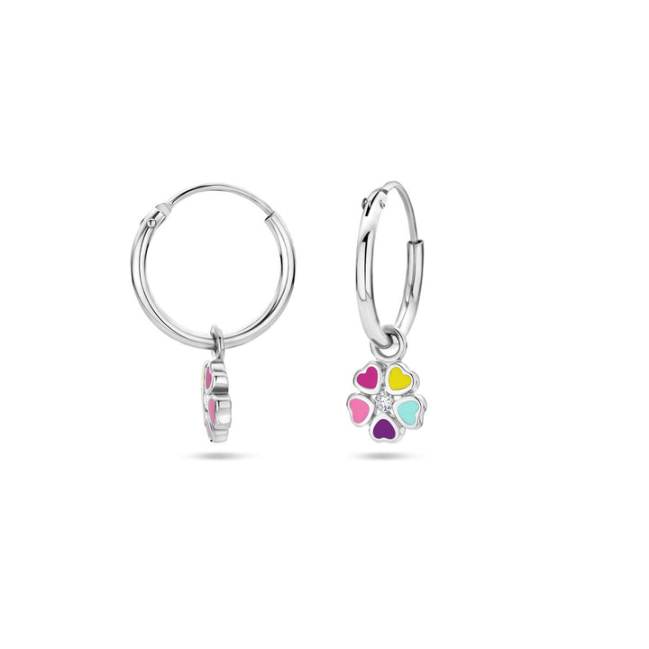 Ohrringe Blume Zirkonia Silber rhodiniert