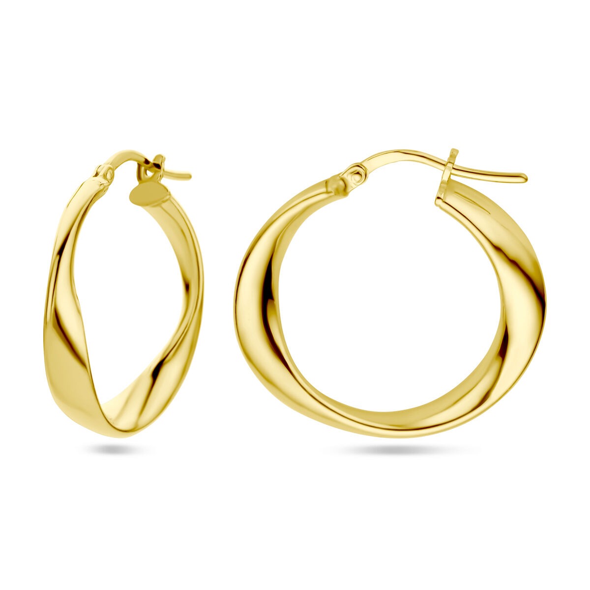 Vergoldete silberne Ohrringe Damen – Gelbgold auf 925er Silber, 26 mm