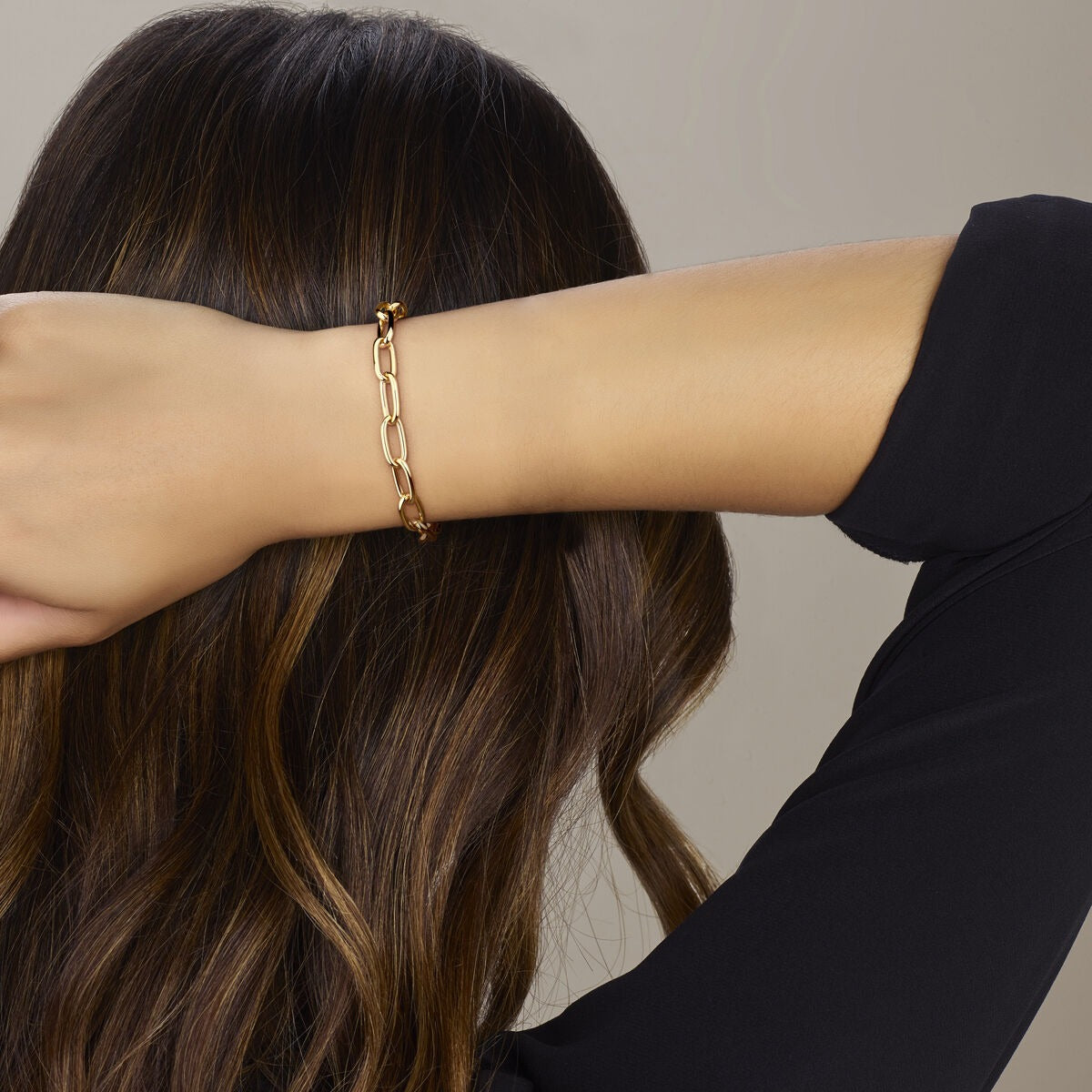14K Gelbgoldarmband mit Drahtgliedern – 7 mm