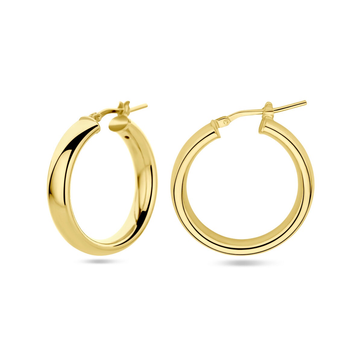 Vergoldete Damenohrringe aus Silber – Gelbgold auf 925er Silber, halbrund 26 mm