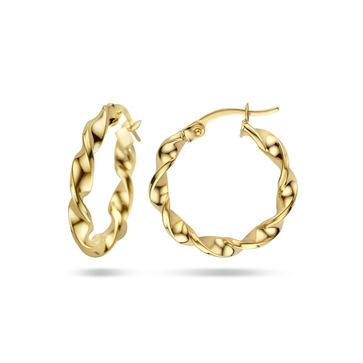 9K Gelbgoldfarbene Creolen – 20,5 x 3 mm