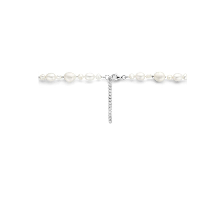 Halskette Perlen 43 + 4 cm Silber rhodiniert