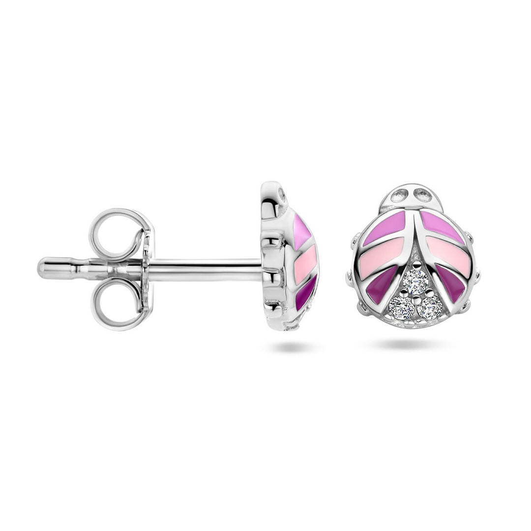 Ohrstecker Marienkäfer Zirkonia Silber rhodiniert