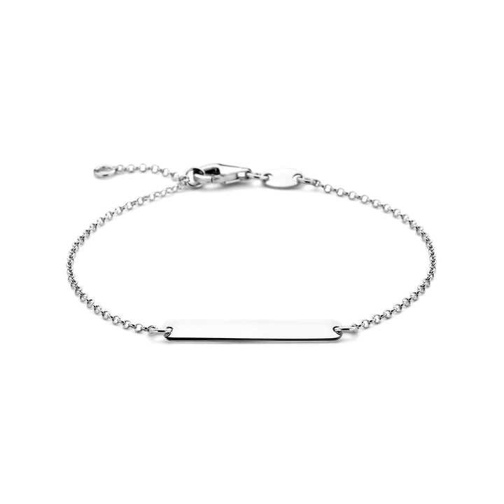 Gravurarmbandplatte 3,5 mm 16 - 18 cm Silber rhodiniert