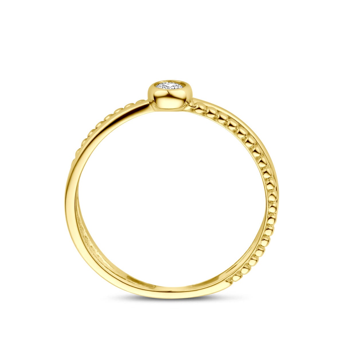 Goldener Damenring mit Zirkonia – 14k Gelbgold