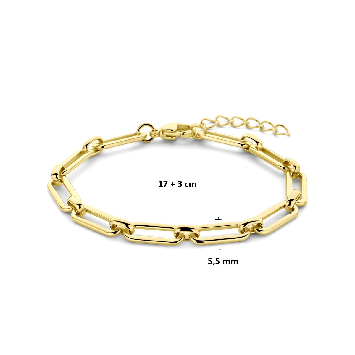 Stählerner Damenarmreif mit goldfarbener Beschichtung – 17 bis 20 cm