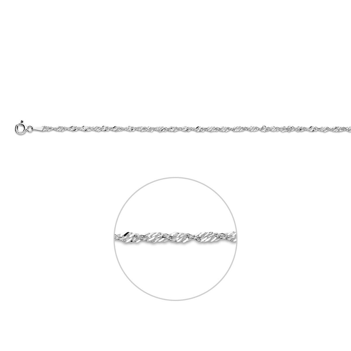 Silbernes Fußkettchen mit Singapur-Kette – elegantes sommerliches Detail