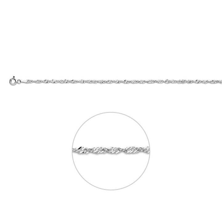 Fußkettchen Singapur 26+2 cm silberweiß