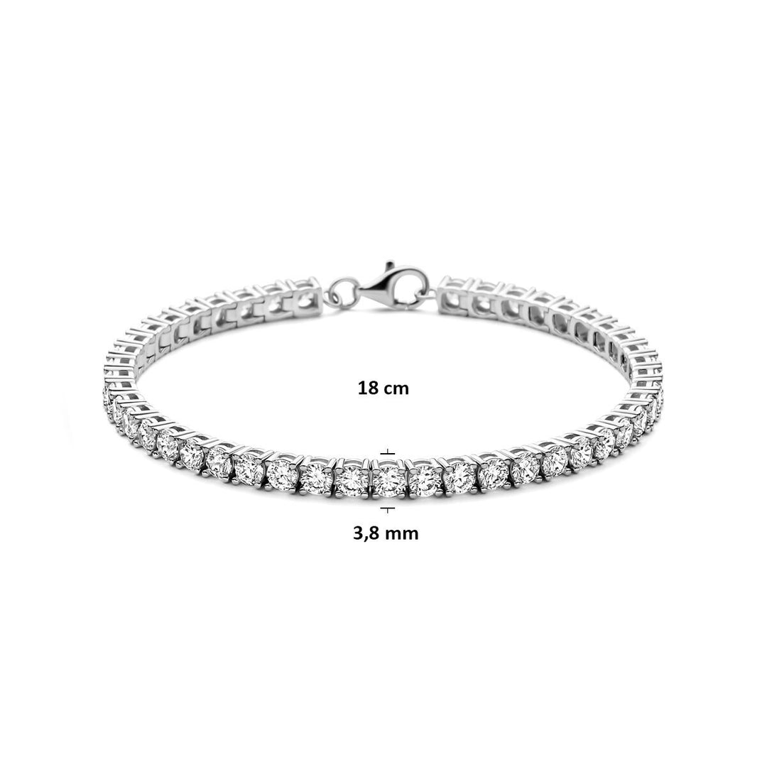 Tennisarmband Zirkonia 4,2 mm 18,5 cm Silber rhodiniert