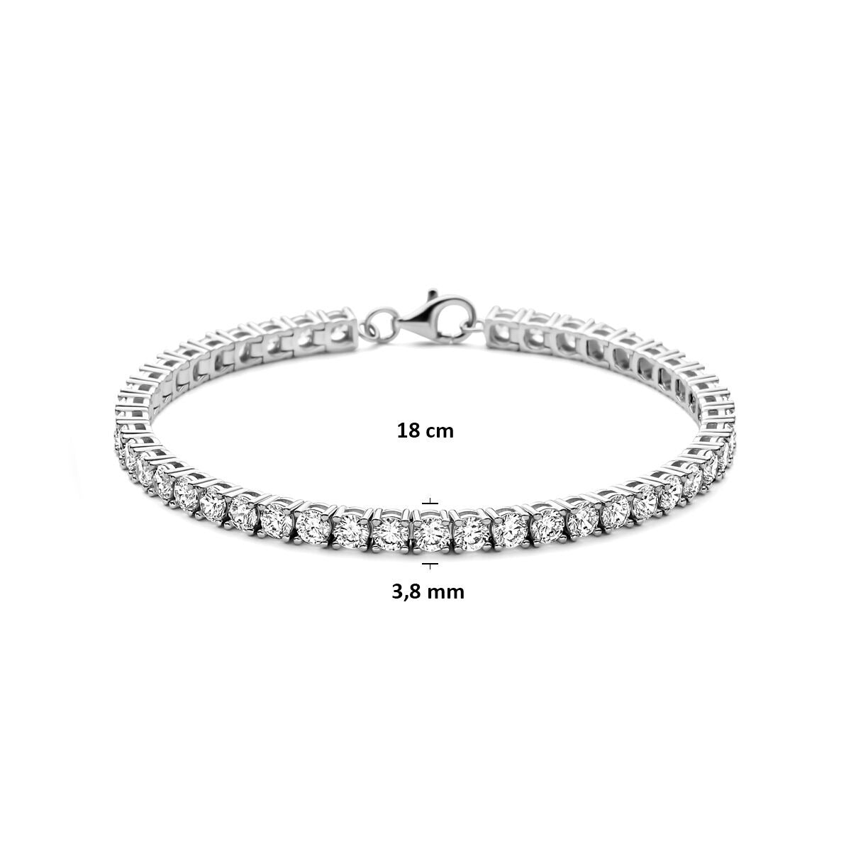 Silbernes Tennisarmband mit Zirkonia – rhodiniertes 925er Silber