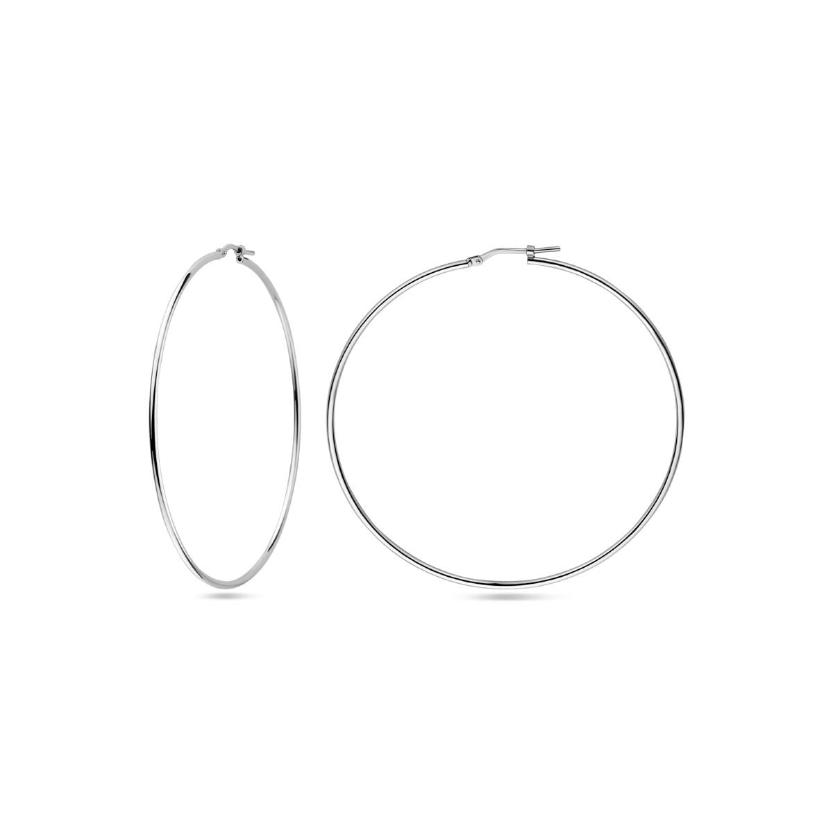 Rhodinierte Damen-Ohrringe aus Sterlingsilber mit Klappverschluss