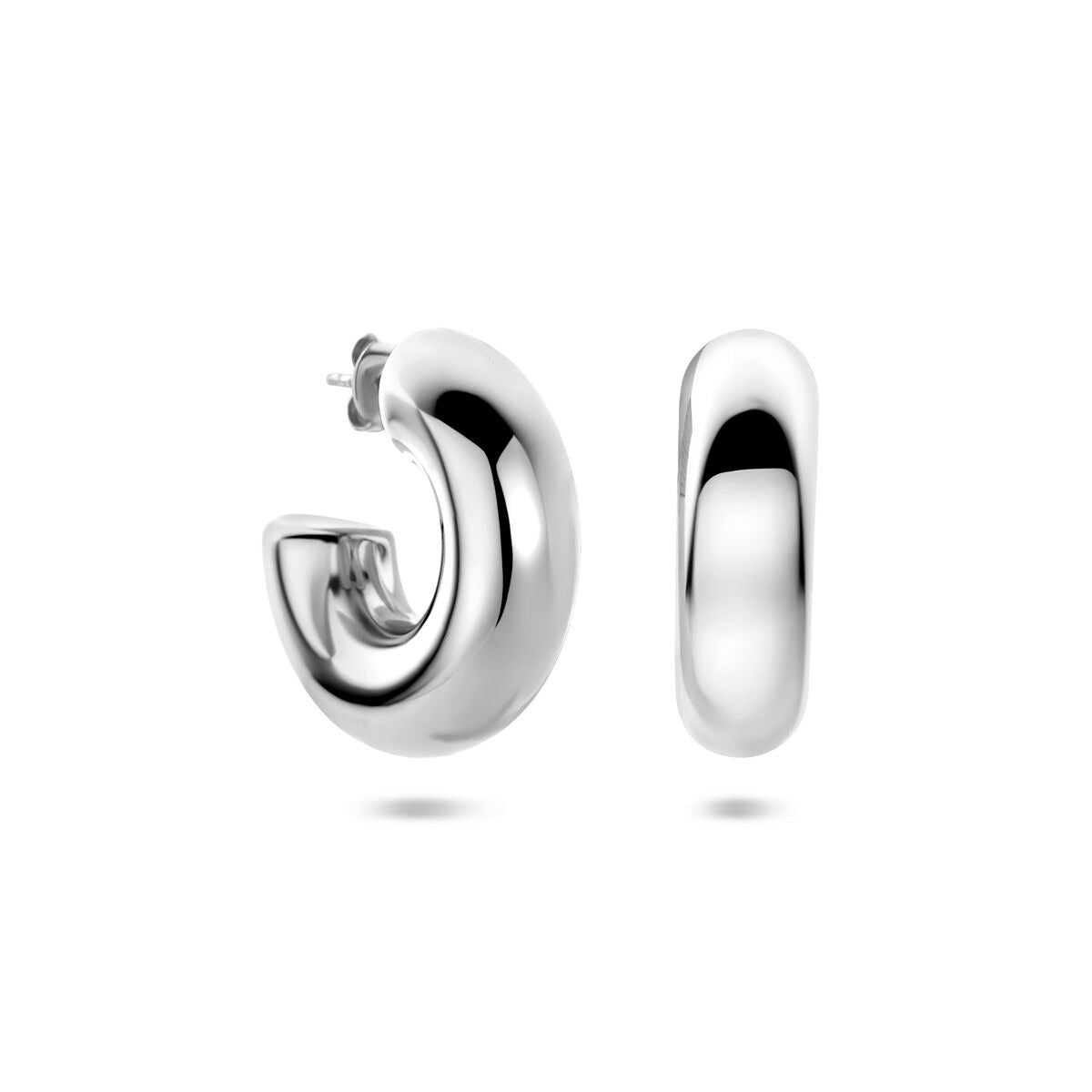 Stahlcreolen Silberfarben – 31x10mm