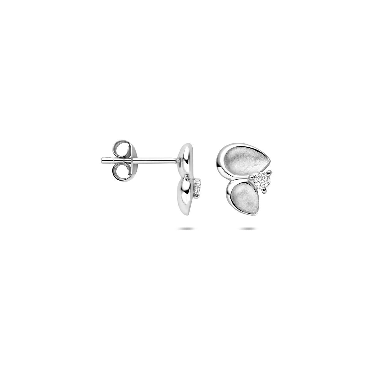 Rhodinierte Ohrstecker aus Silber mit Zirkonia