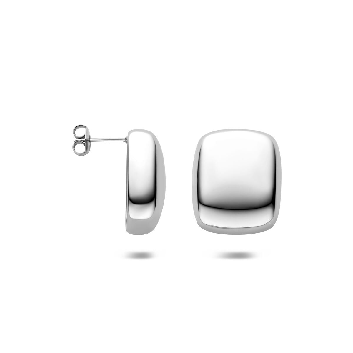 Ohrstecker aus Edelstahl, silberfarben – 23x19mm