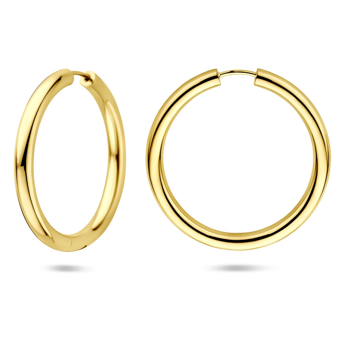 Vergoldete Klappcreolen 925 – 39 mm