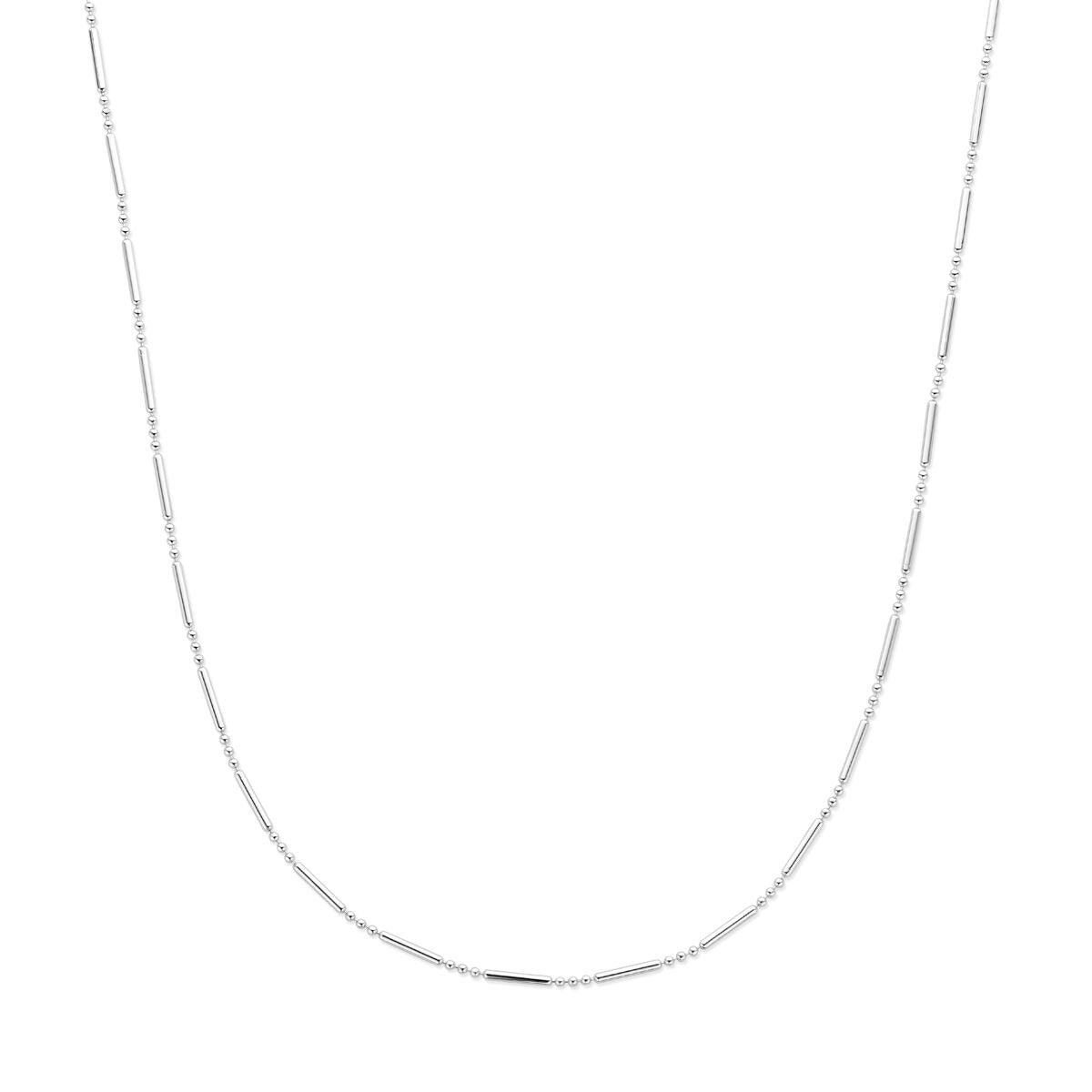 Halskette aus rhodiniertem Silber, 1,5 mm dick, 41 + 4 cm lang, ohne Anhänger