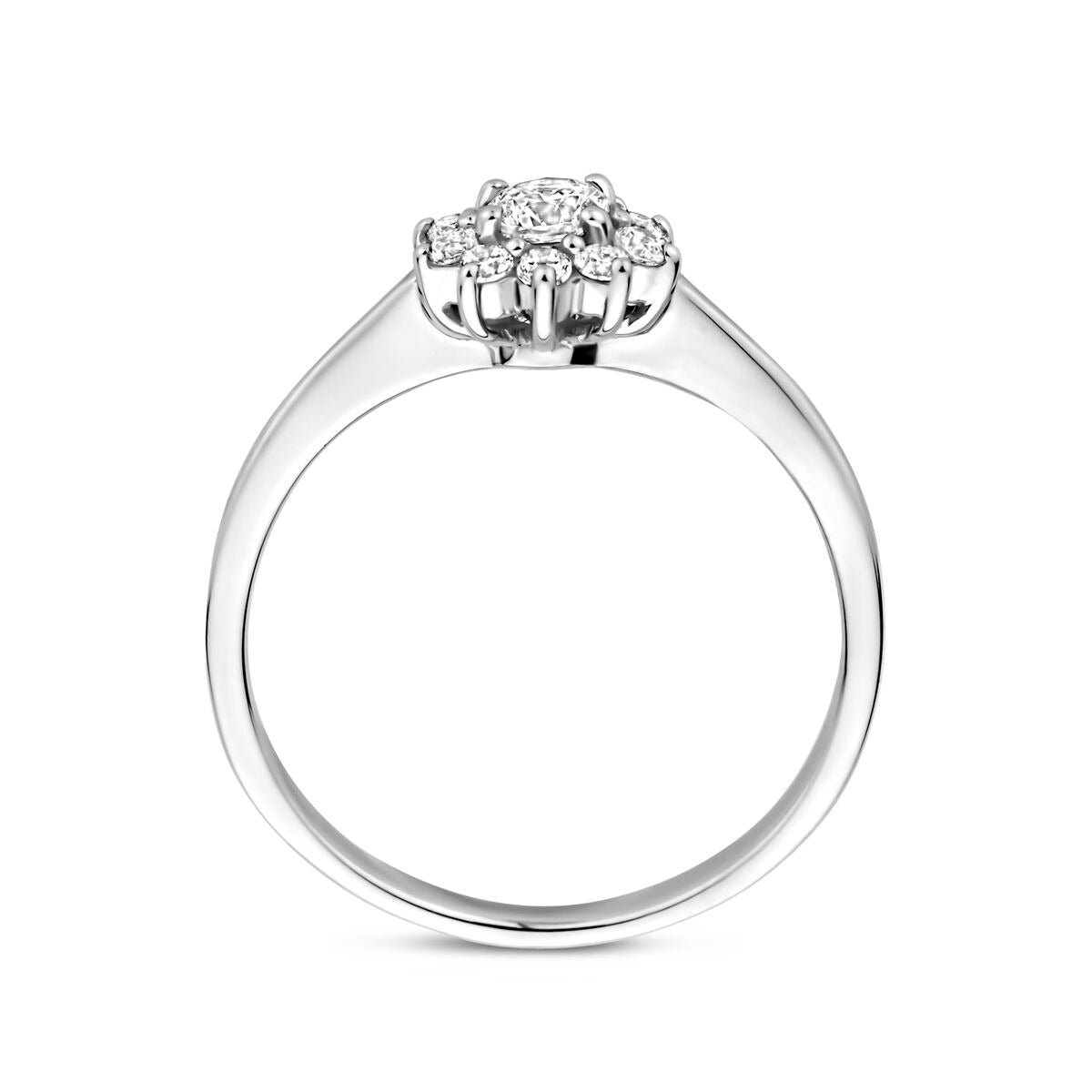 Rhodinierter 925er Silberring mit Zirkonia – dezente Eleganz für Damen