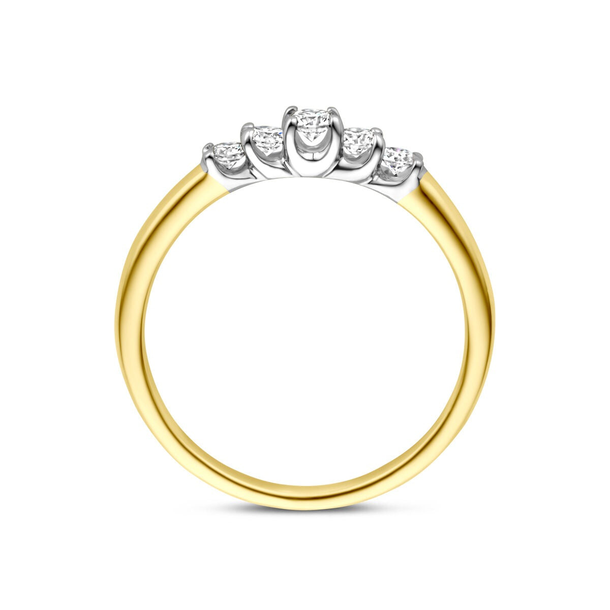 14k Bicolor-Ring mit 0,30ct Diamant