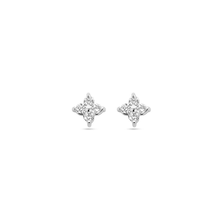 Ohrstecker Blume Zirkonia Silber rhodiniert