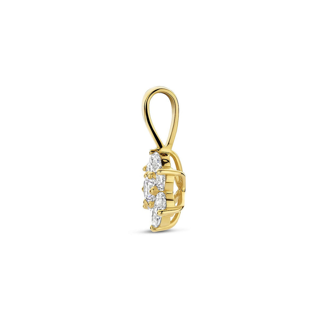 Anhänger Zirkonia Halo 14K Gelbgold